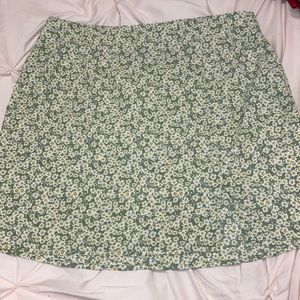 a floral skirt with side slit